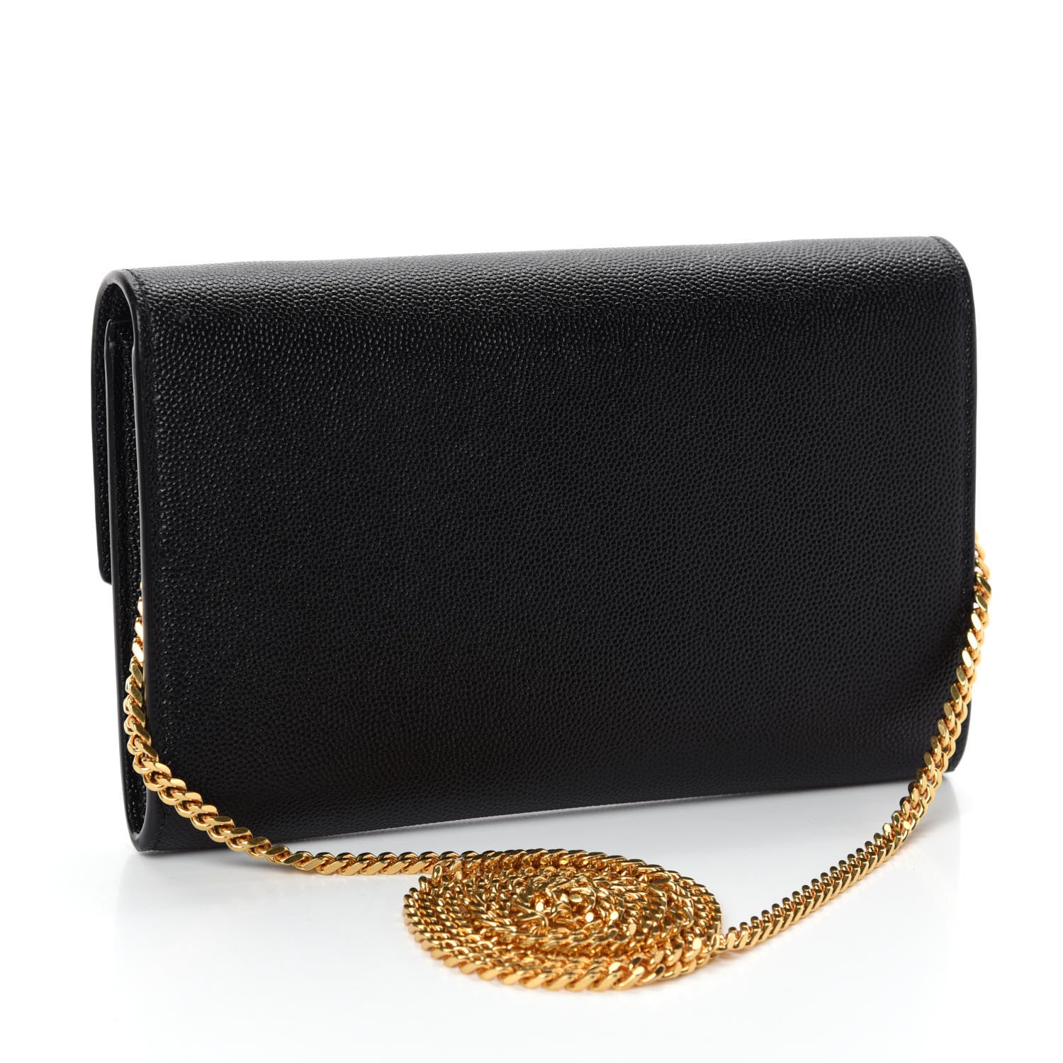 Saint Laurent Grain De Poudre Uptown Chain Wallet Black 4 of 11