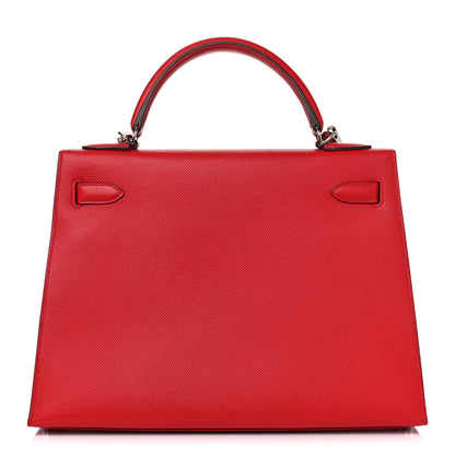 Hermes Epsom Kelly Sellier 32 Rouge Casaque 4 of 45