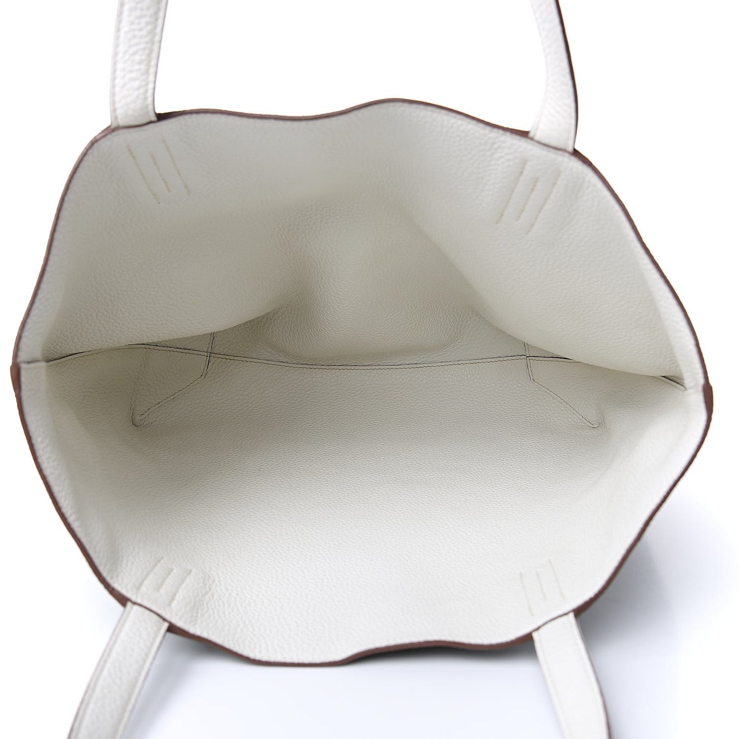 Taurillon Clemence Double Sens 36 Reversible Tote Canopee White