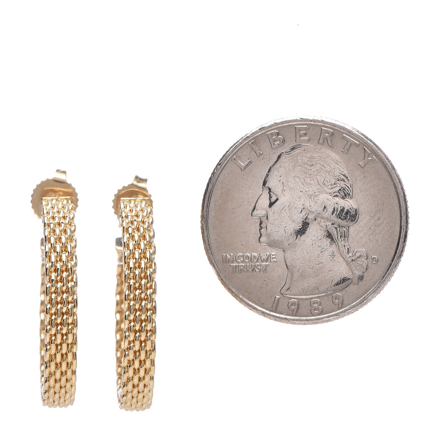 18K Yellow Gold Medium Somerset Mesh Hoop Earrings