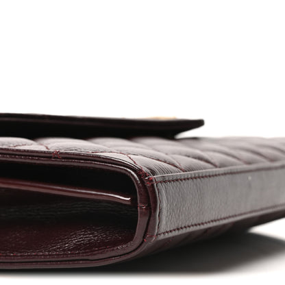 Saint Laurent Grained Calfskin Mixed Matelasse Triquilt Monogram Chain Wallet Lava Falls 15 of 17