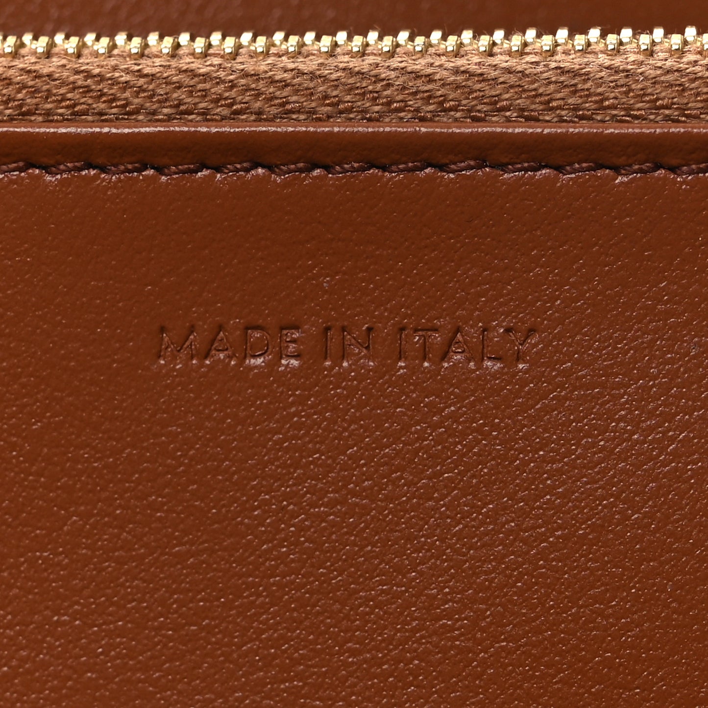 Calfskin Triomphe Large Zipped Wallet Tan