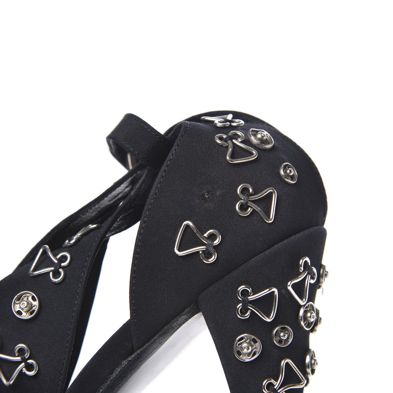 Chanel Satin Embellished Pumps 40 Black 9 of 9
