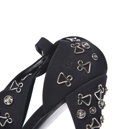 Chanel Satin Embellished Pumps 40 Black 9 of 9