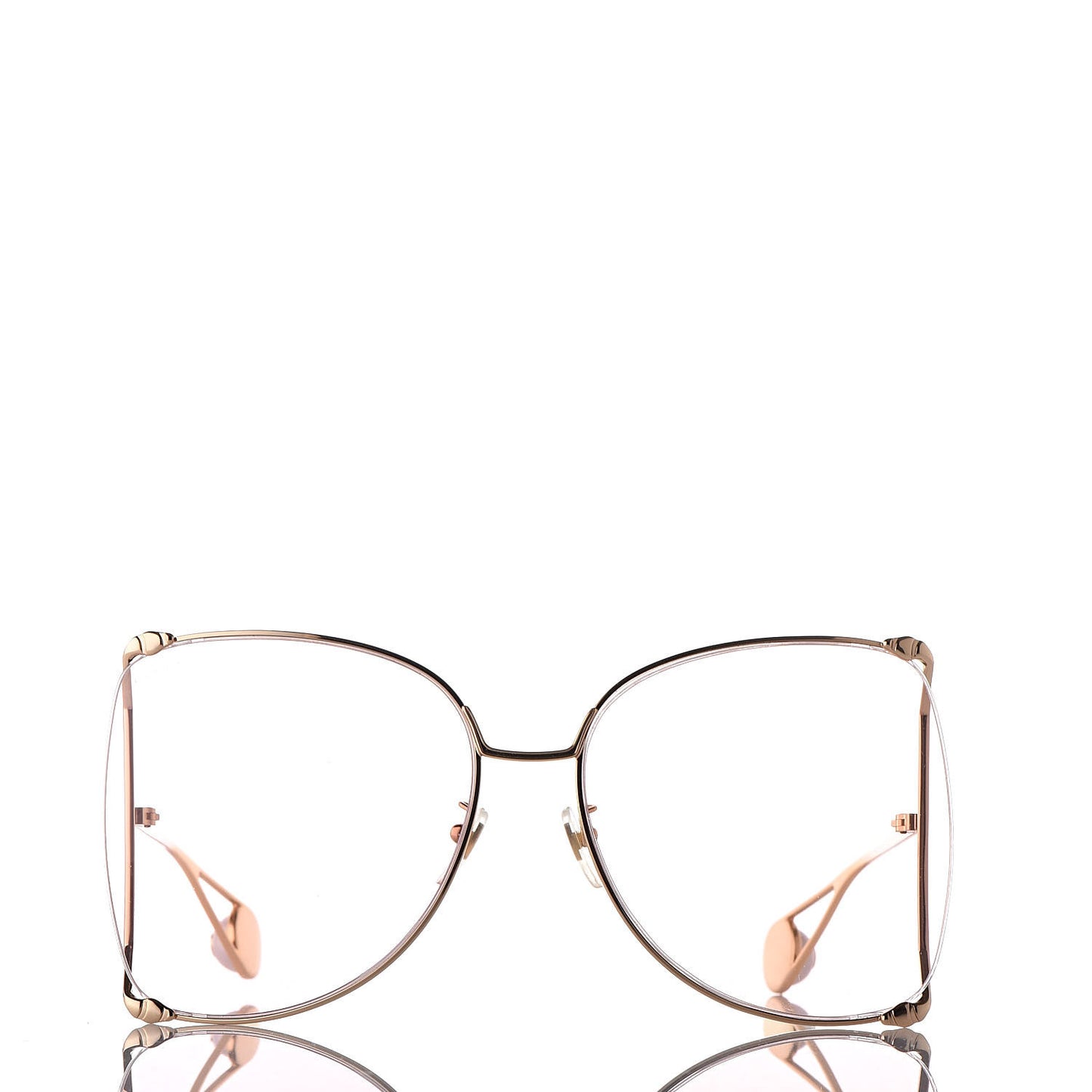 Oversized Round Sunglasses GG0252S Gold Brown