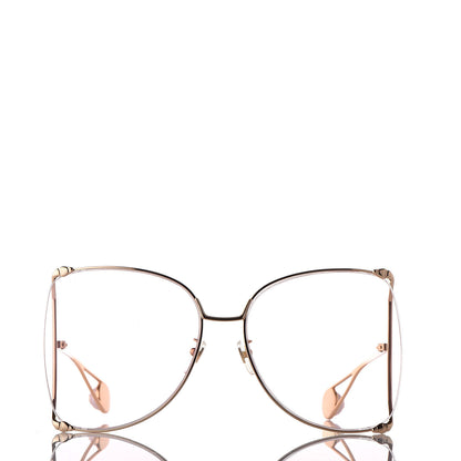 Gucci Oversized Round Sunglasses GG0252S Gold Brown 2 of 9