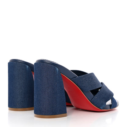 Christian Louboutin Denim Disco Club 85 Sandals 38.5 Blue 4 of 13
