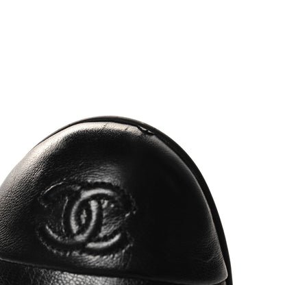 Chanel Lambskin Cap Toe CC Mary Jane Flats 37 Black 10 of 10
