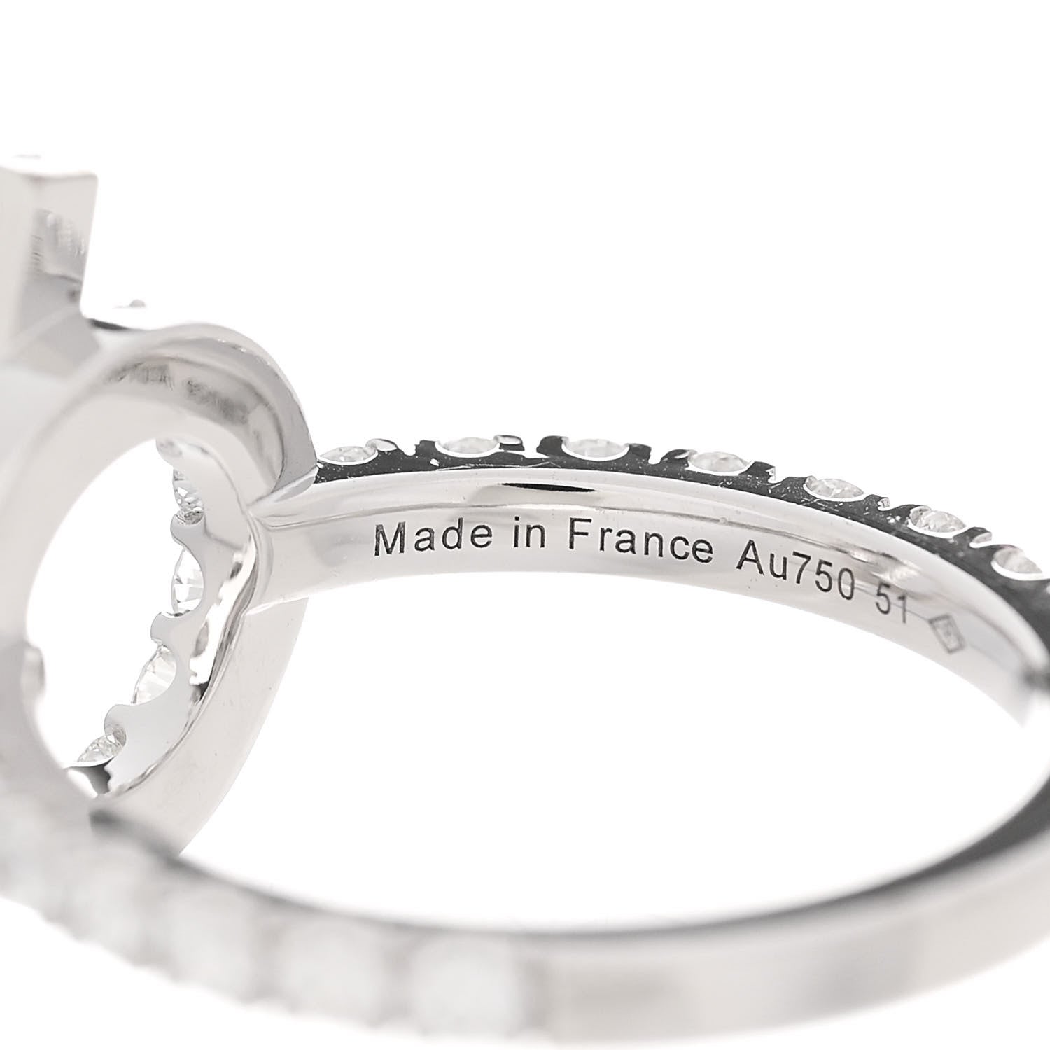 Hermes 18K White Gold Diamond Finesse Ring 51 5.75 5 of 9