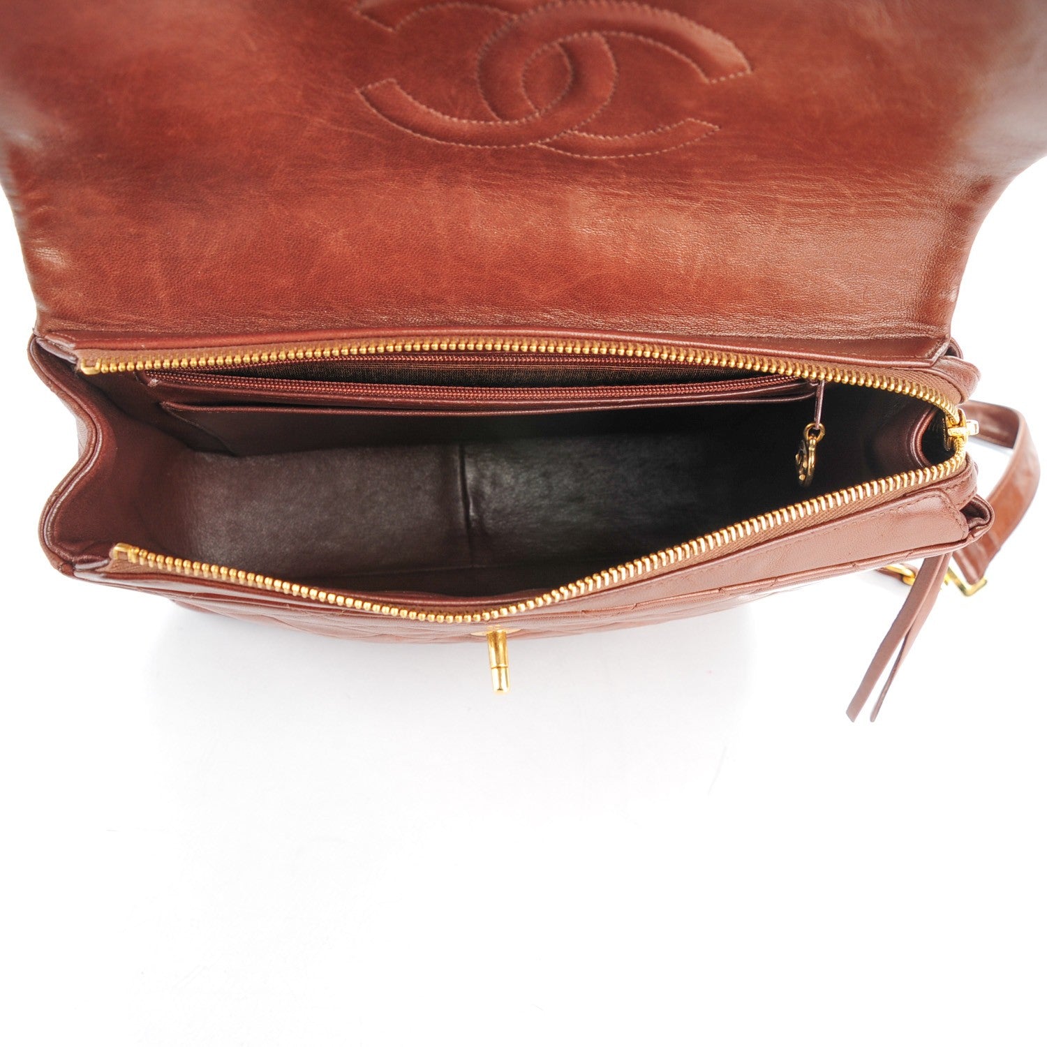 Chanel Lambskin Quilted Backpack Brown 6 of 9