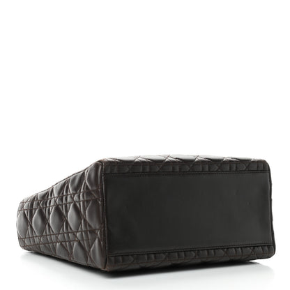 Christian Dior Lambskin Cannage Medium Lady Dior Dark Brown 4 of 12