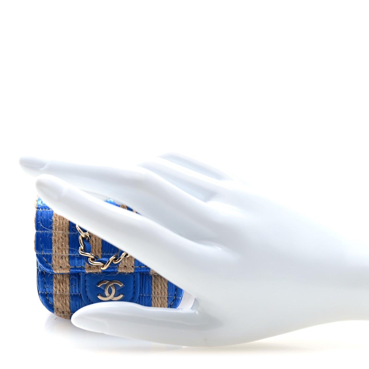 Raffia Jute Striped Airpods Pro Case Blue Beige