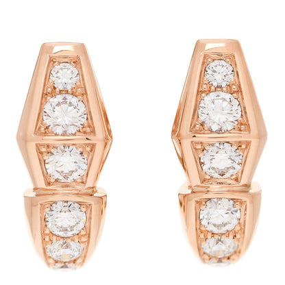 Bulgari 18K Rose Gold Diamond Serpenti Viper Earrings 1 of 6