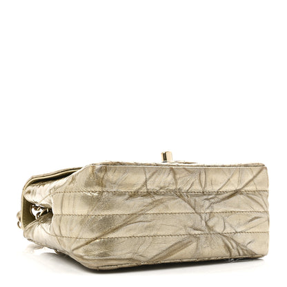 Chanel Patent Metallic Crumpled Calfskin Chevron Quilted Mini Square Flap Gold 4 of 11