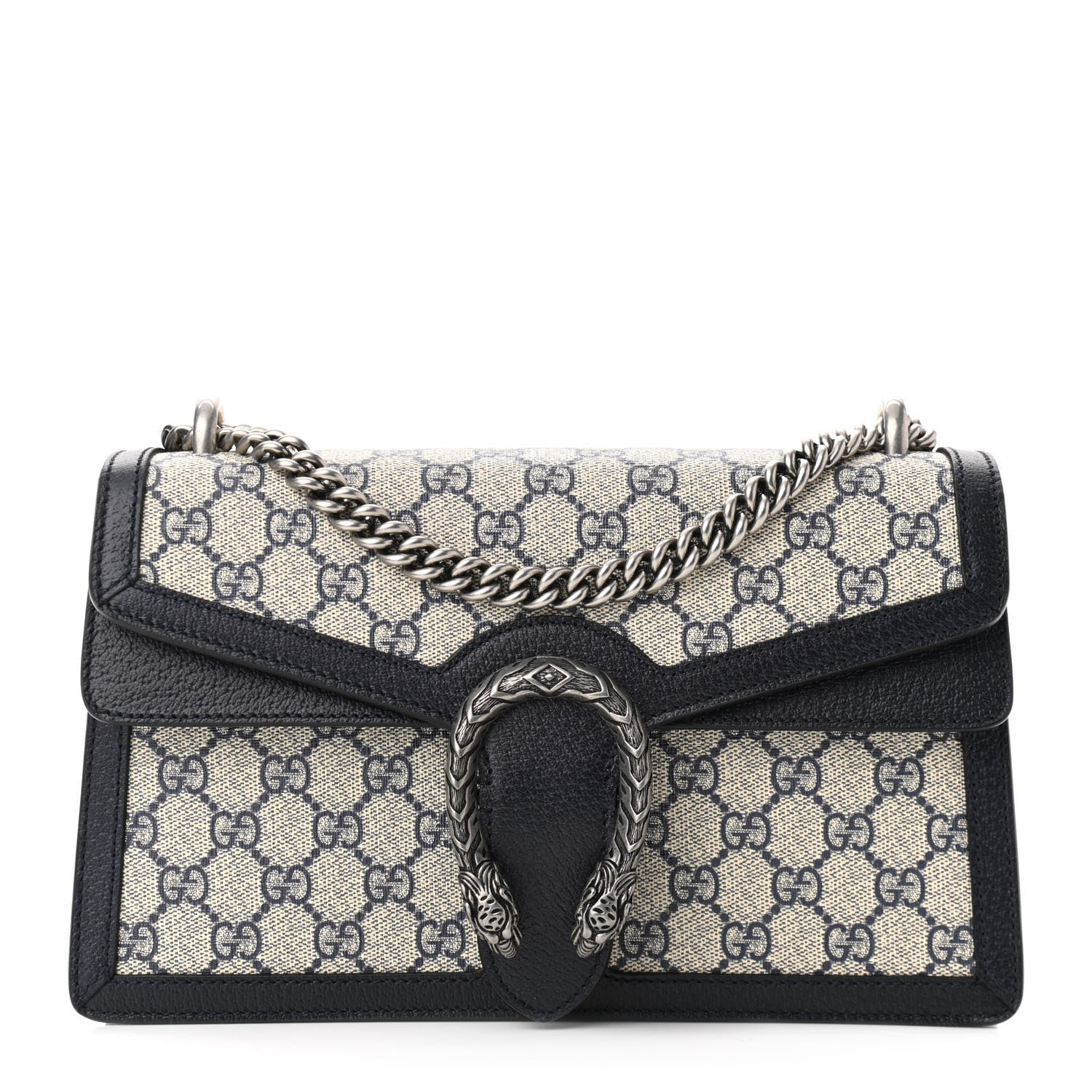 Gucci GG Supreme Monogram Textured Dollar Calfskin Small Dionysus Shoulder Bag Beige Blue 1 of 9