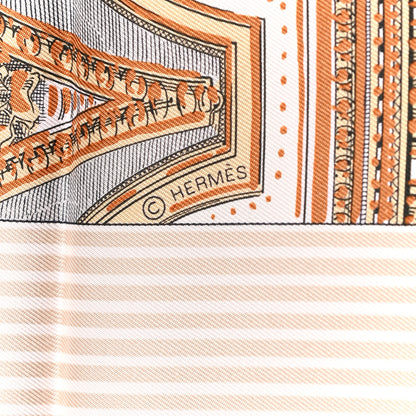 Hermes Silk Grand Theatre Nouveau Scarf 90 Rose Pale Etoupe 3 of 5
