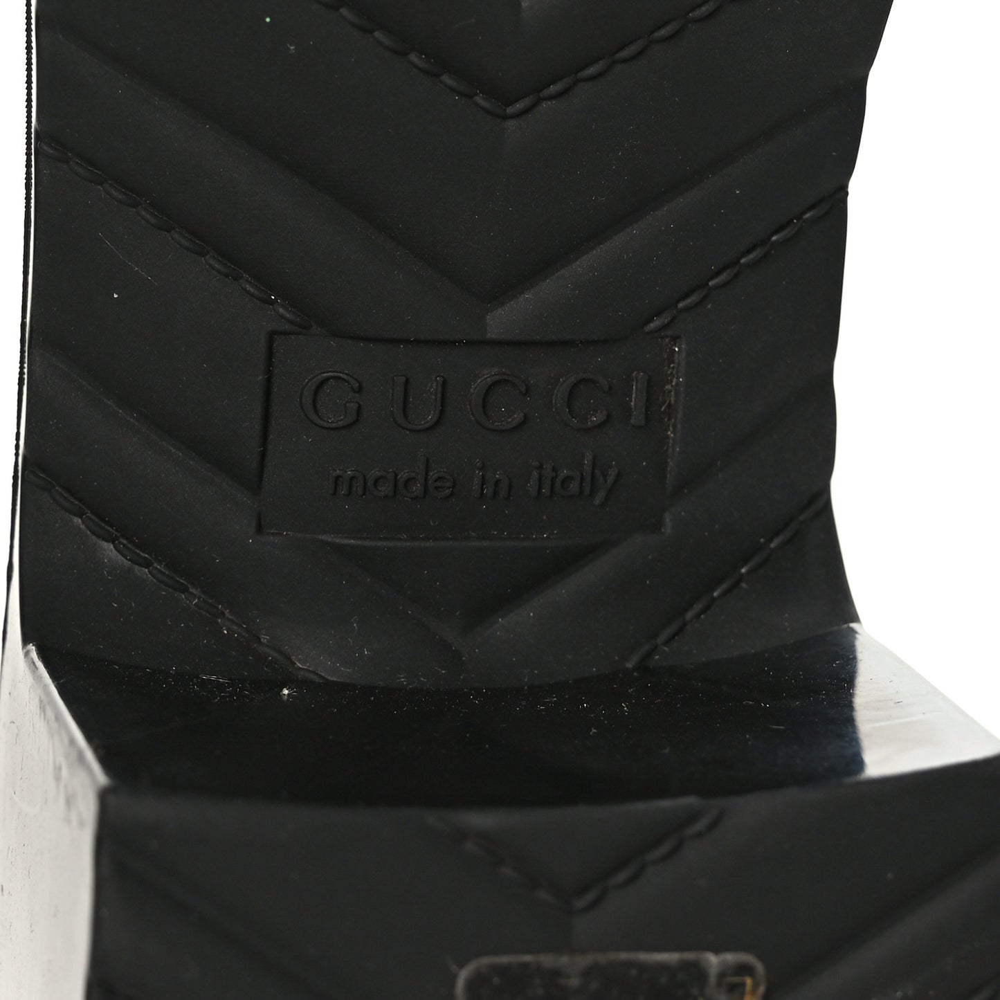 Rubber Gucci Logo Womens Platform 20/60mm Slide Sandals 38 Black