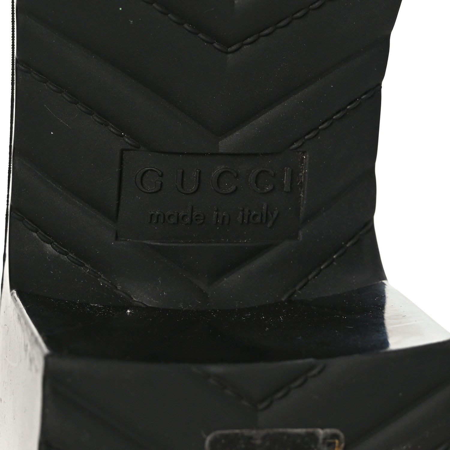 Gucci Rubber Gucci Logo Womens Platform 20/60mm Slide Sandals 38 Black 8 of 8