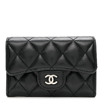 Chanel Lambskin Quilted Flap Card Holder Wallet Black 1 of 8