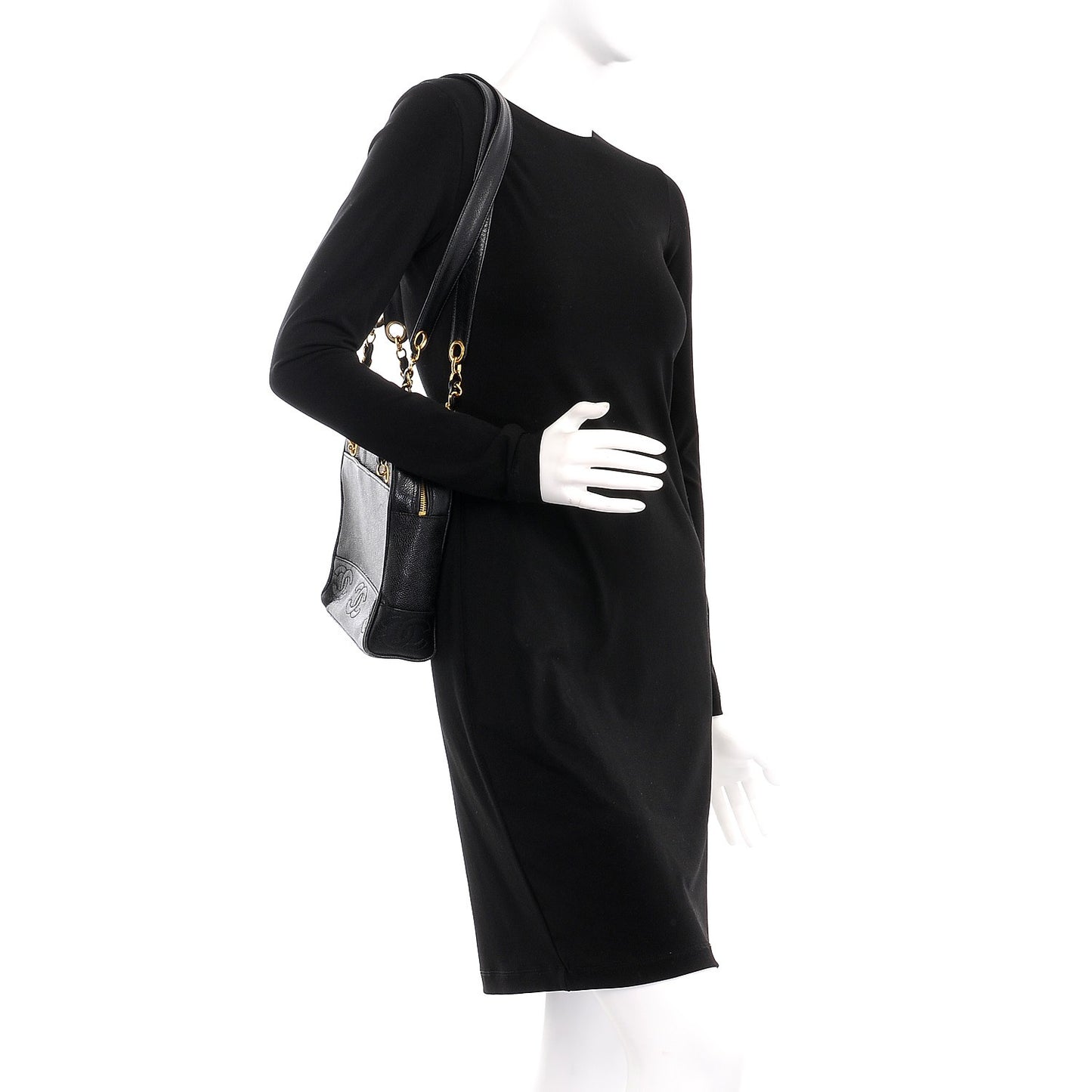 Caviar CC Shoulder Bag Black