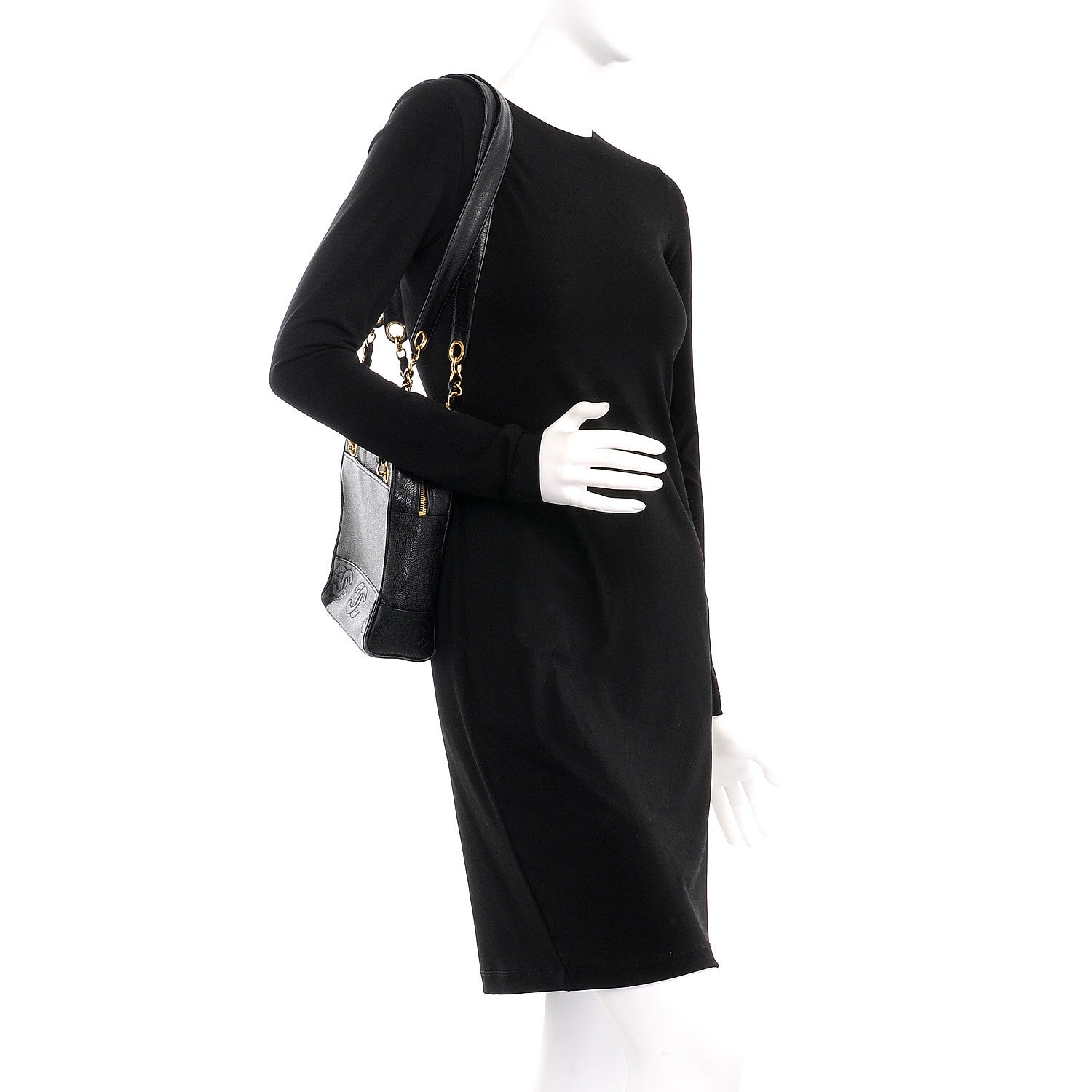 Chanel Caviar CC Shoulder Bag Black 2 of 12