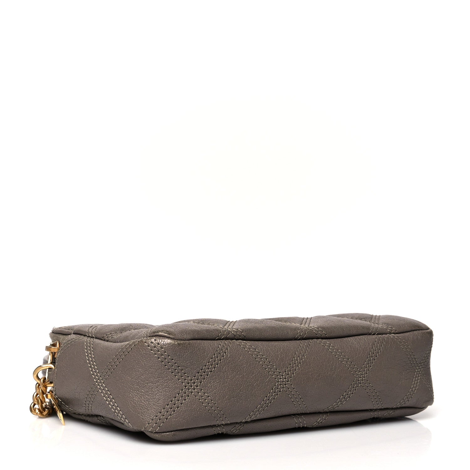Saint Laurent Grained Lambskin Quilted Mini Becky Double Zip Bag Taupe 4 of 14