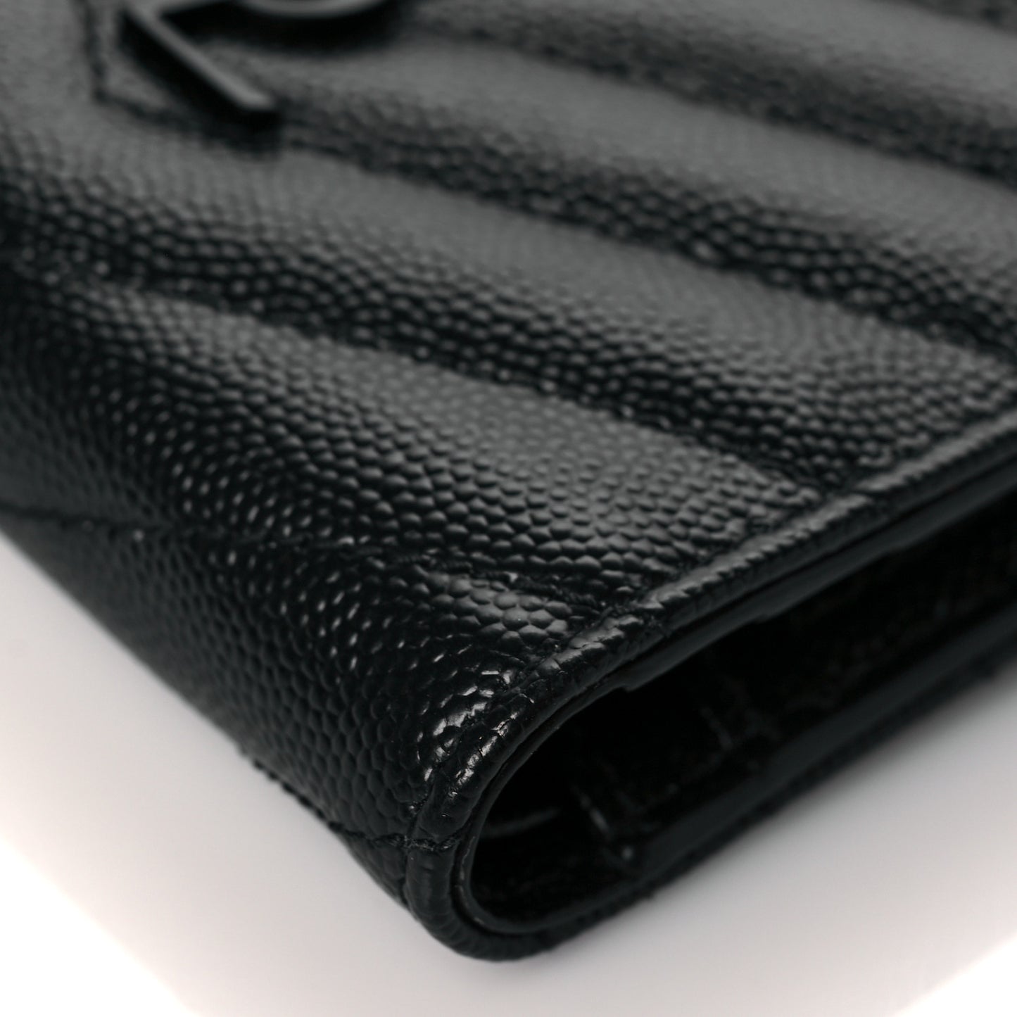 Grain De Poudre Matelasse Chevron Monogram Zipped Card Case Black
