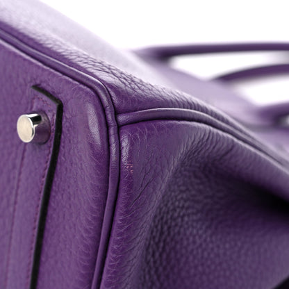 Hermes Taurillon Clemence Birkin 30 Ultraviolet 11 of 13