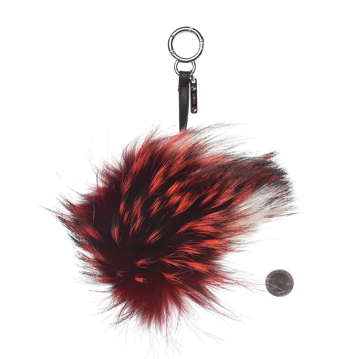 Fox Mink Rabbit Fur Furigami Monster Bag Bug Charm Red