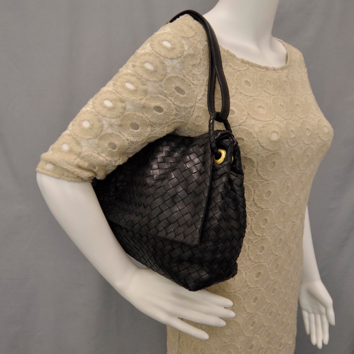Nappa Intrecciato Flap Bag Nero