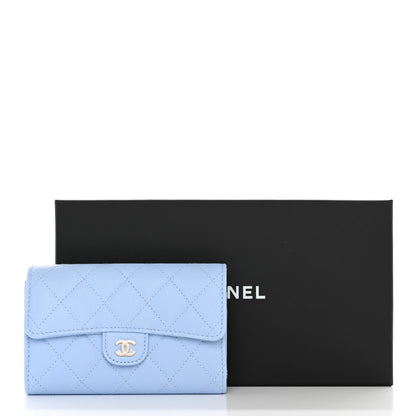 Chanel Caviar Quilted Medium Flap Wallet Light Blue 11 of 11