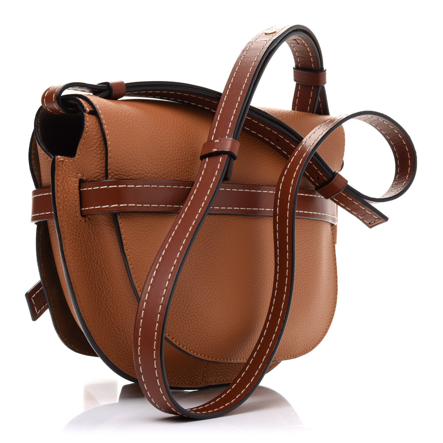 Loewe Grained Calfskin Small Gate Crossbody Bag Caramel Pecan 3 of 10
