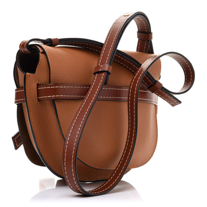 Loewe Grained Calfskin Small Gate Crossbody Bag Caramel Pecan 3 of 10