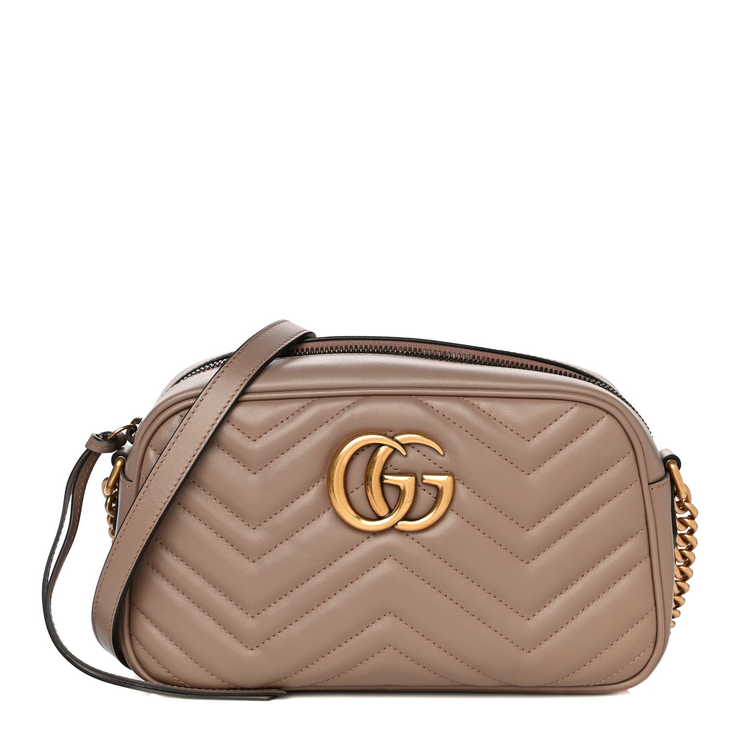 Gucci Calfskin Matelasse Small GG Marmont Chain Shoulder Bag Porcelain Rose 1 of 18