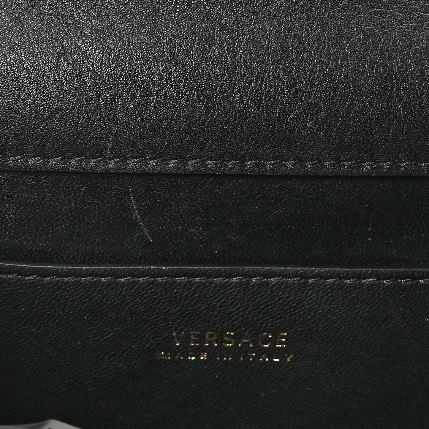 Vitello Barocco Virtus Small Top Handle Shoulder Bag Black