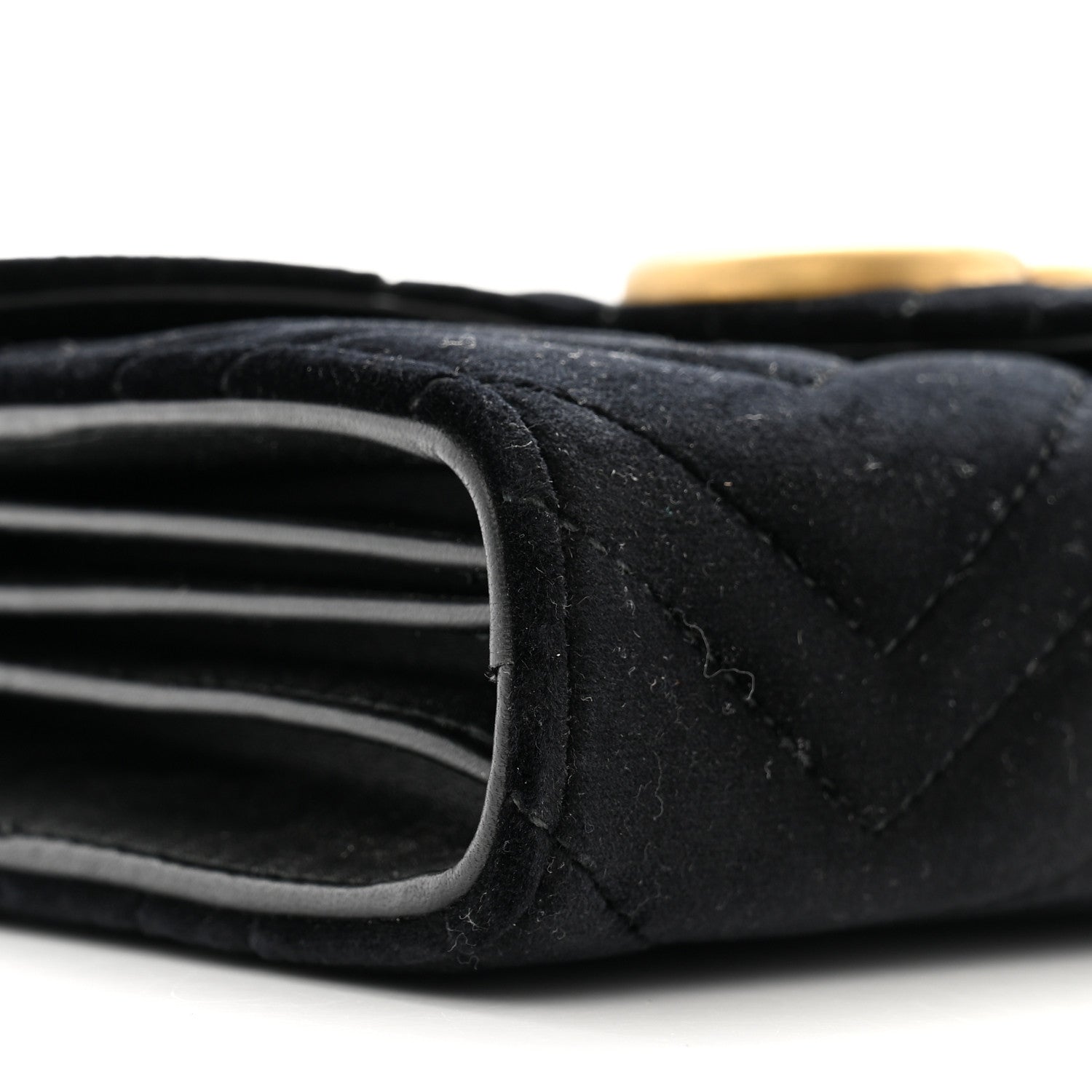 Gucci Velvet Matelasse GG Marmont Chain Wallet Black 11 of 12
