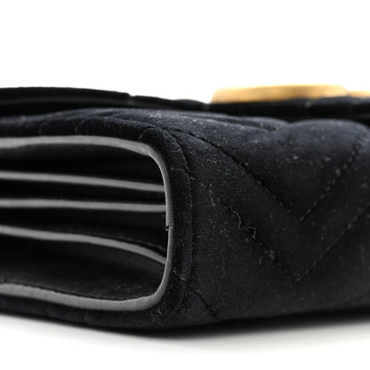 Gucci Velvet Matelasse GG Marmont Chain Wallet Black 11 of 12