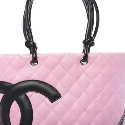 Chanel Calfskin Quilted Medium Cambon Tote Pink Black 12 of 12