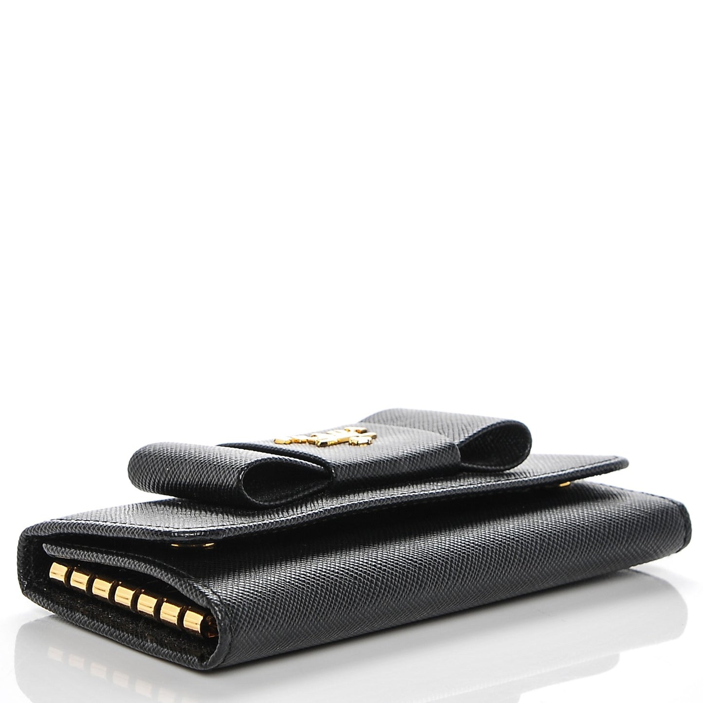 Saffiano Fiocco Bow Metal 6 Key Holder Nero Black