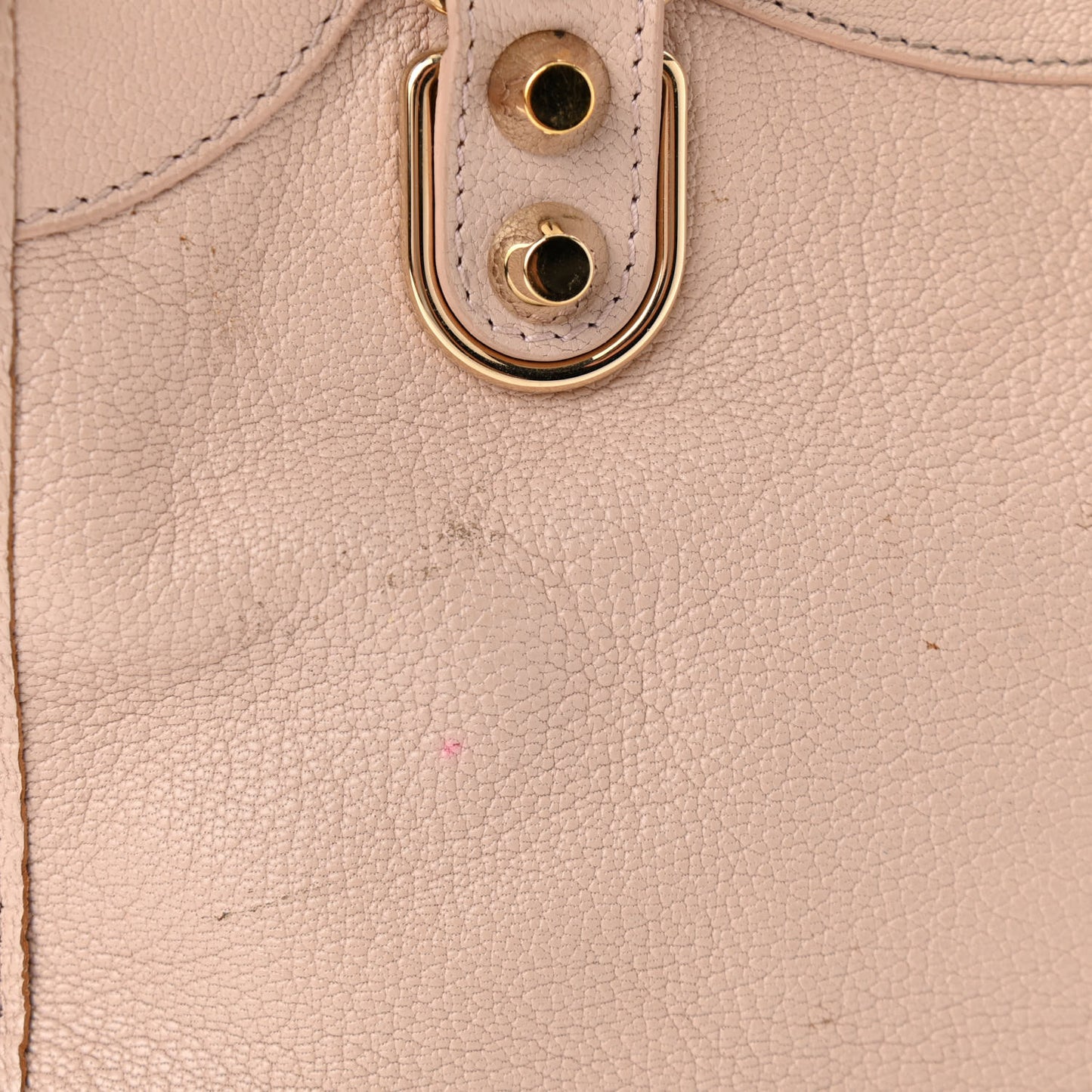 Chevre Gold Metallic Edge Hardware Mini City Rose Aubepine Bois de Rose