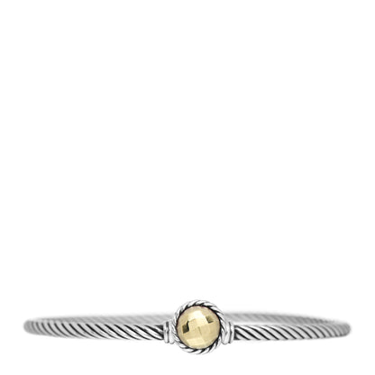 David Yurman Sterling Silver 18K Yellow Gold 3mm Chatelaine Bracelet 1 of 4