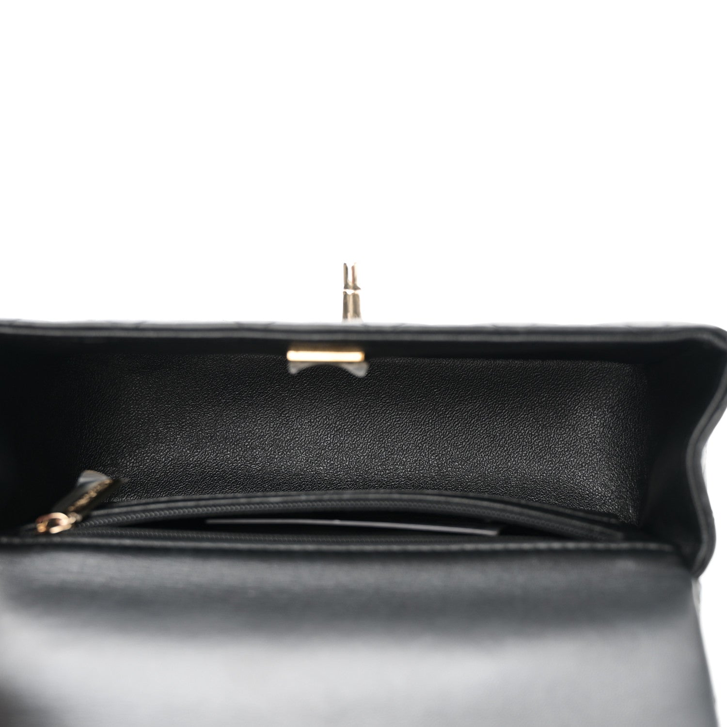 Chanel Lambskin Quilted Mini Top Handle Rectangular Flap Black 5 of 11