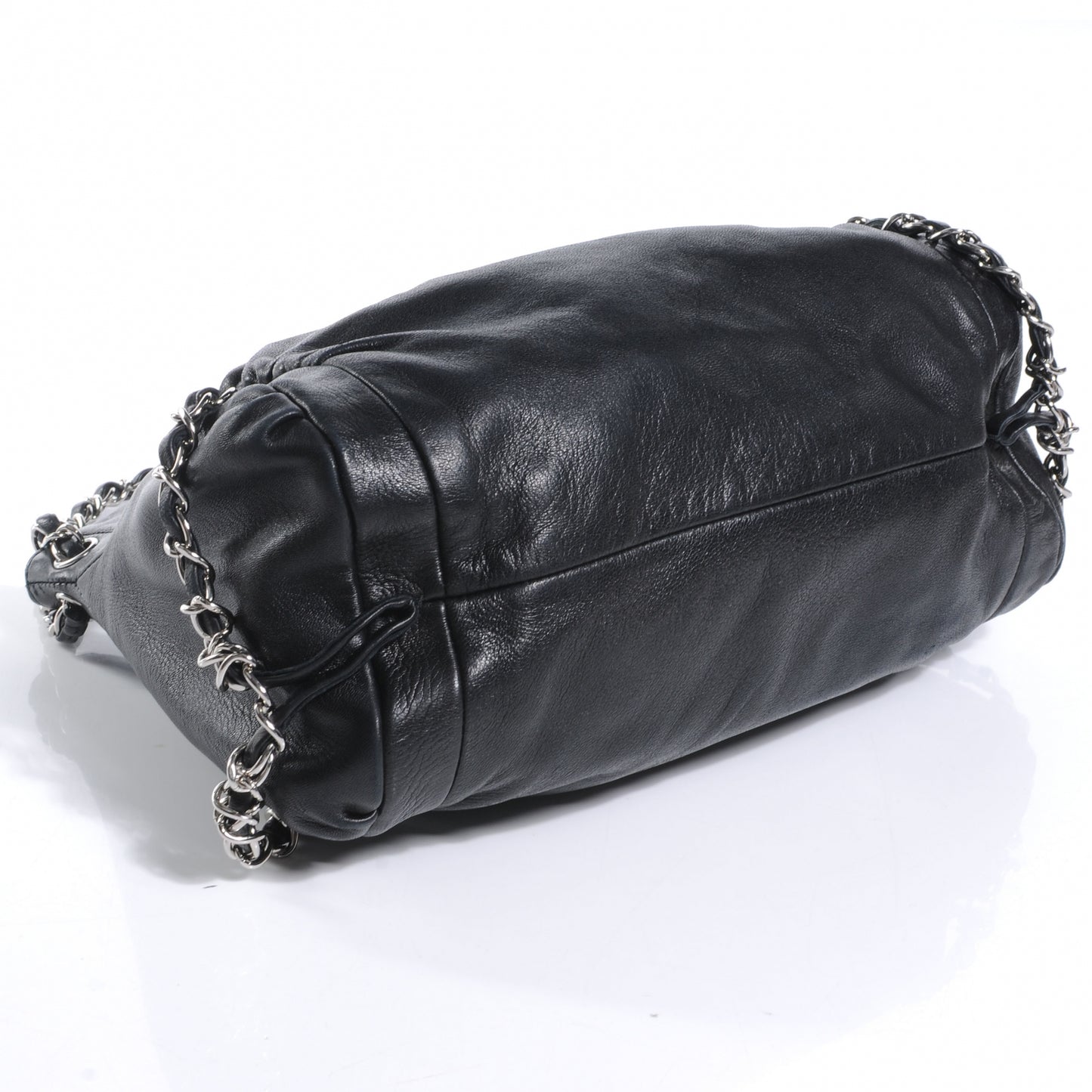 Lambskin Small Sharpei Shoulder Bag Black