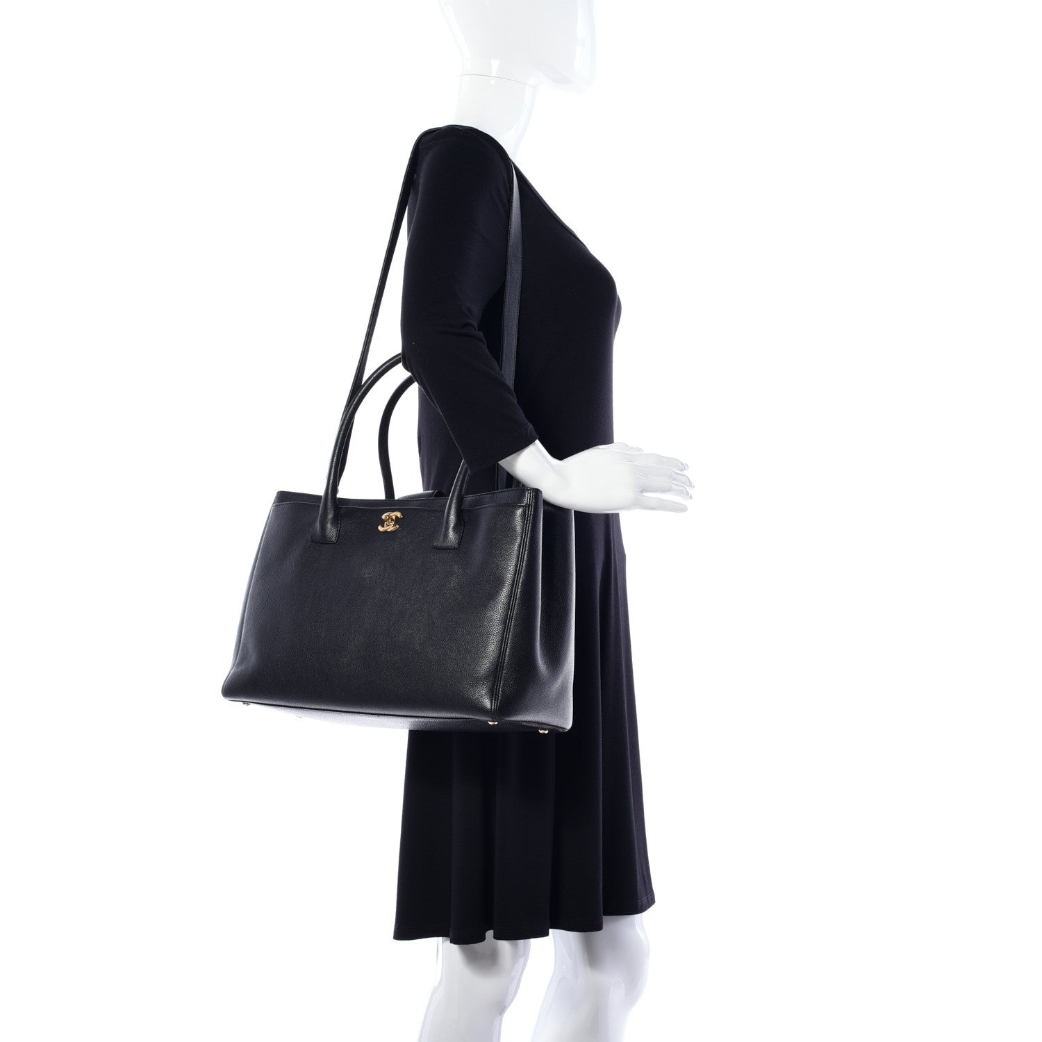 Chanel Calfskin Cerf Executive Shopper Tote Black 2 of 11