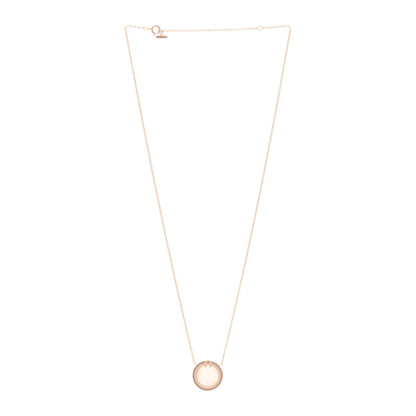 Tiffany 18K Rose Gold Diamond Pink Opal T Circle Pendant Necklace 3 of 5