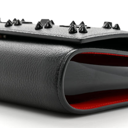 Christian Louboutin Calfskin Spikes Loubinthesky Paloma Clutch Black 9 of 12