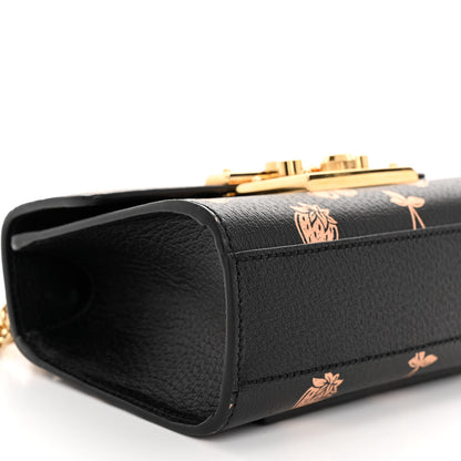 Gucci Textured Dollar Calfskin Berry Print Small Padlock Shoulder Bag Black Light Copper 9 of 12