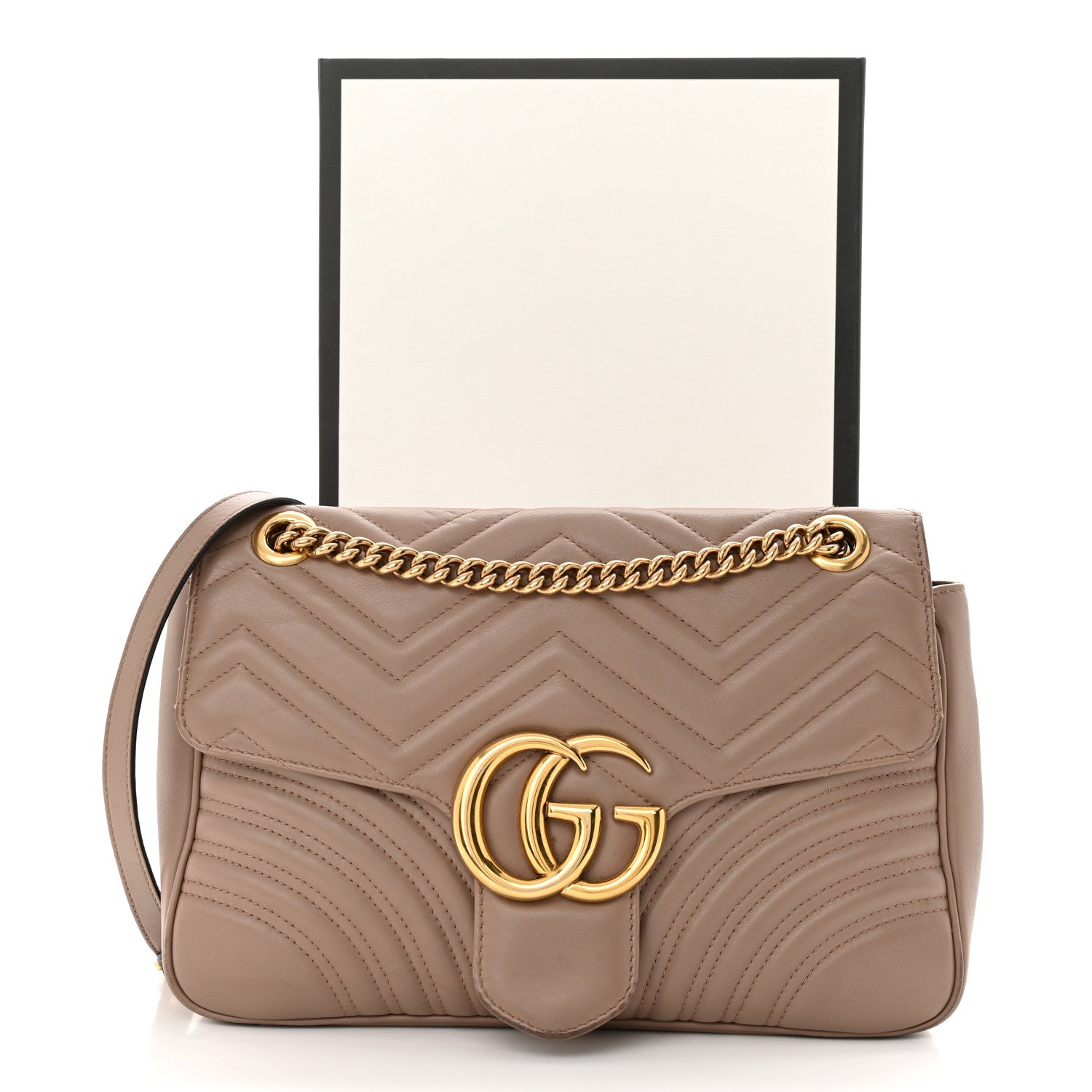Gucci Calfskin Matelasse Medium GG Marmont Shoulder Bag Porcelain Rose 14 of 14