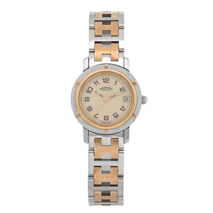 Hermes Stainless Steel 24mm Clipper Quartz Watch Gold 1 of 4
