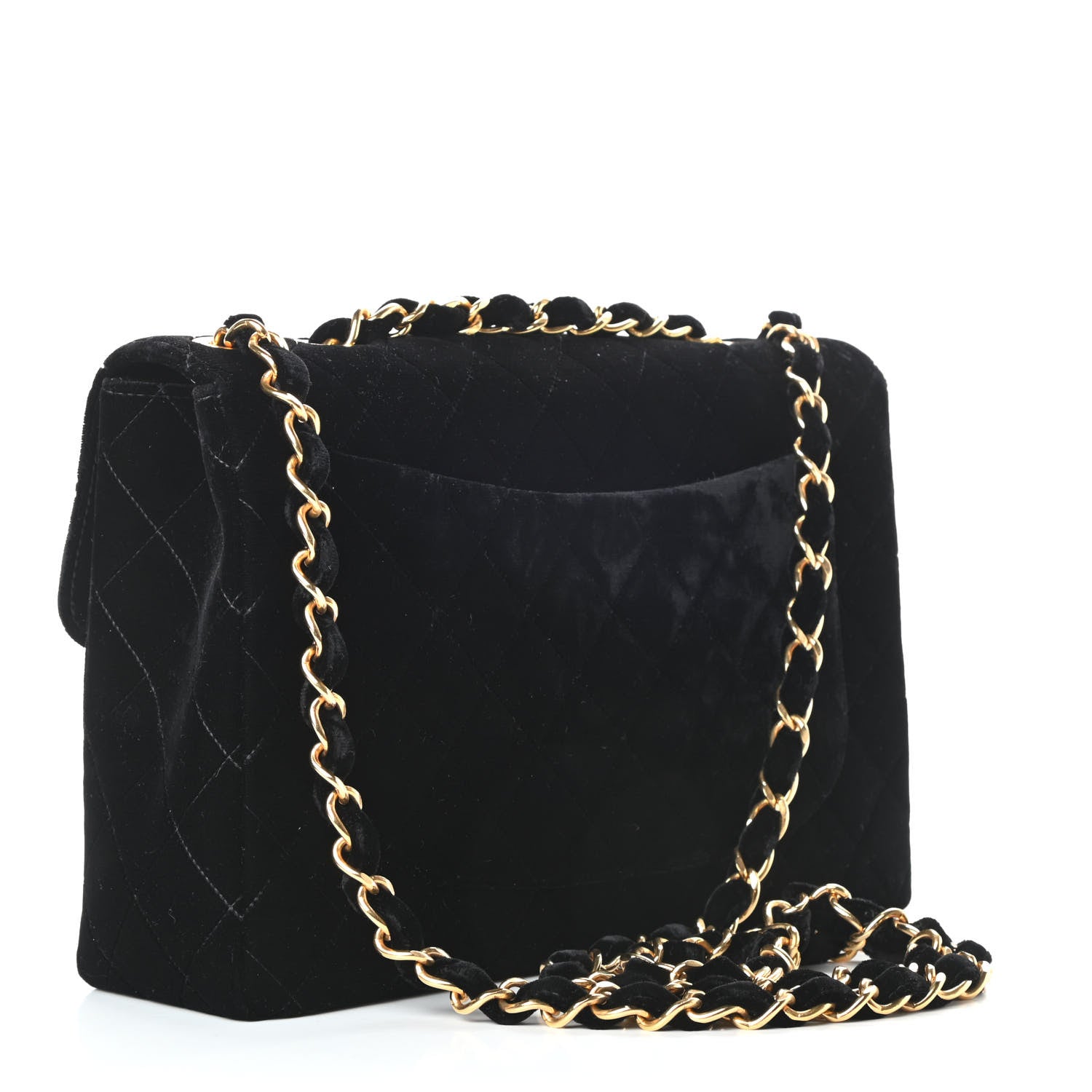 Chanel Velvet Quilted Jumbo Single Flap Black 4 of 20